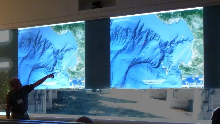 Mr. Mike McCann, chair of X3D-Earth presents 3D modeling of Monterry Bay, CA.