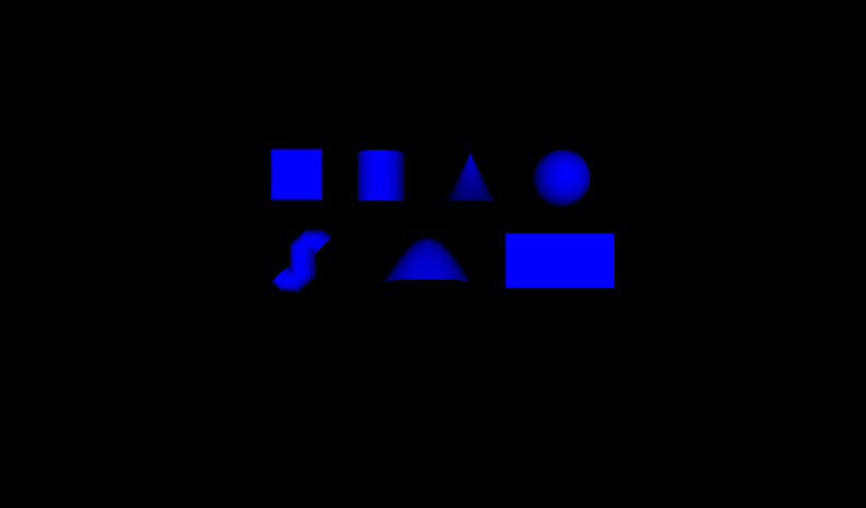 [1] allgeoms_diffusecolor.x3d (default X3D view from 0 0 10)