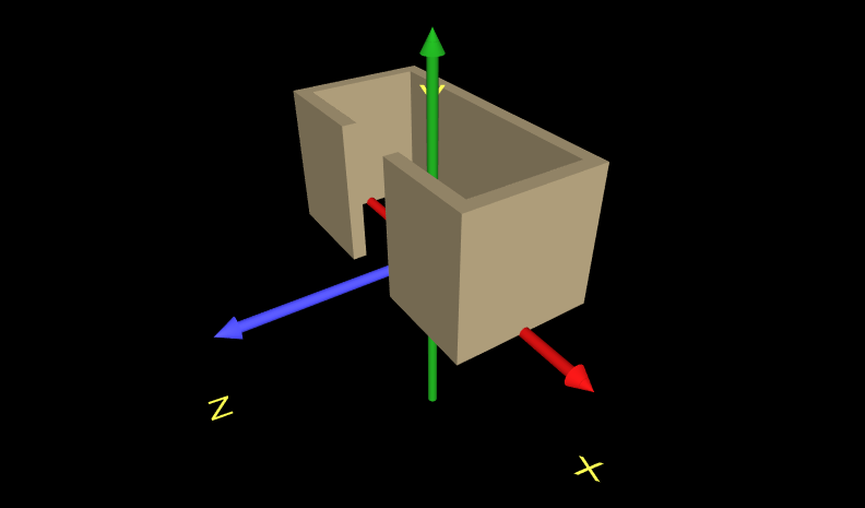 Figure 15.10 Extruded Room With Axes