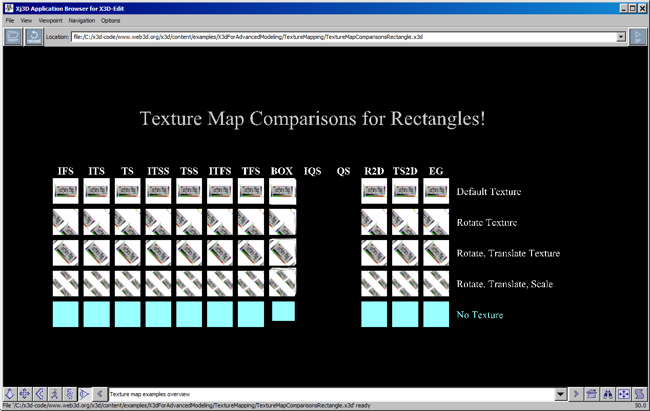 Texture Map Comparisons Rectangle